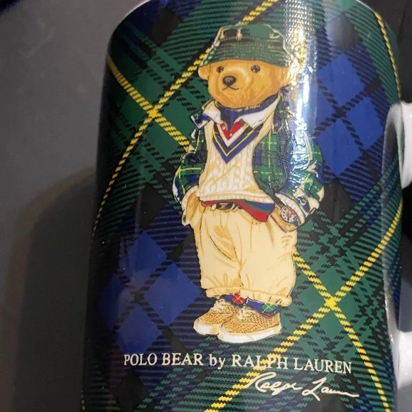 Ralph Lauren Highmoore Plaid Polo Bear Porcelain Coffee Mug, 14oz. NWIB - Picture 8 of 9